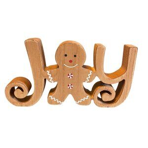 Gingerbread Joy Wooden Decorative Sign 6" Christmas Decor holiday